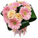 букет из кремовых роз и розовых гербер. Гайана